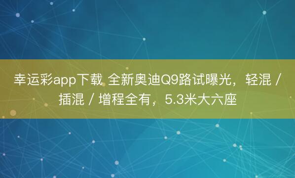 幸运彩app下载 全新奥迪Q9路试曝光,轻混/插混/增程全有,5.3米大六座