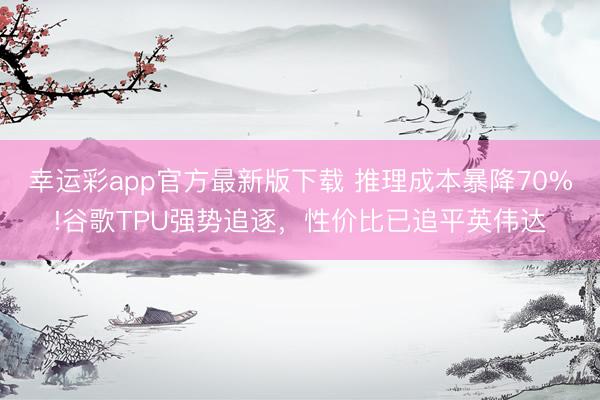 幸运彩app官方最新版下载 推理成本暴降70%!谷歌TPU强势追逐，性价比已追平英伟达