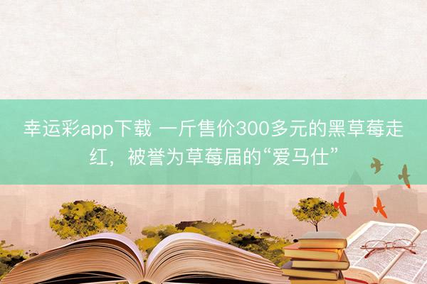 幸运彩app下载 一斤售价300多元的黑草莓走红，被誉为草莓届的“爱马仕”