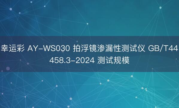 幸运彩 AY-WS030 拍浮镜渗漏性测试仪 GB/T44458.3-2024 测试规模